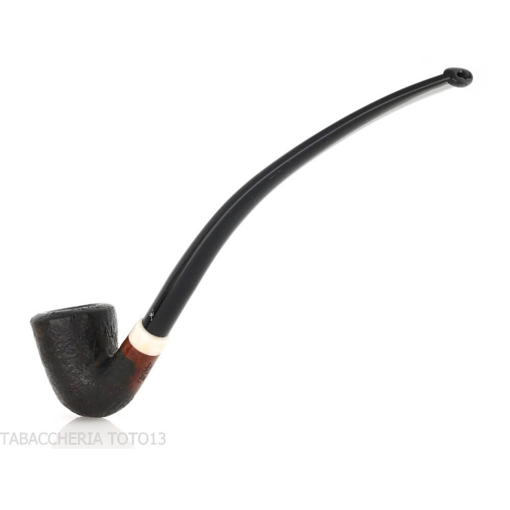 Pipe de Dublin courbé de marguillier sablé noir Aldo Velani - Aldo Velani pipe