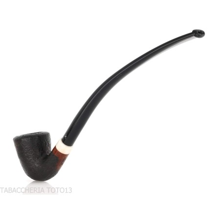 Aldo Velani schwarz sandgestrahlte Churchwarden Bent Dublin Pfeife - Tabakpfeifen