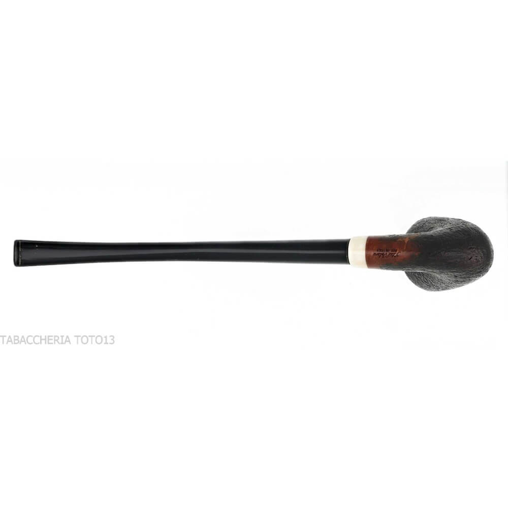 Pipa dublín curvada churchwarden con chorro de arena negro Aldo Velani - Aldo Velani pipe