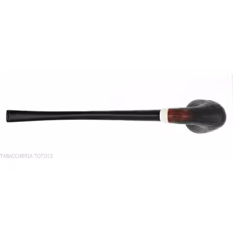 Aldo Velani churchwarden bent dublin pipe sandblasted black - Aldo Velani - Aldo Velani pipe