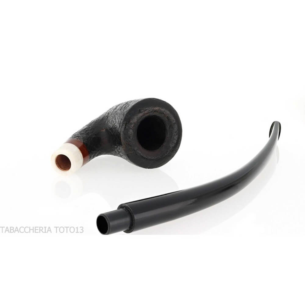 Pipa dublín curvada churchwarden con chorro de arena negro Aldo Velani - Aldo Velani pipe