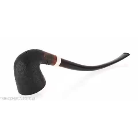 Aldo Velani churchwarden bent dublin pipe sandblasted black - Aldo Velani - Aldo Velani pipe