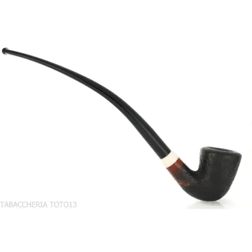 Aldo Velani schwarz sandgestrahlte Churchwarden Bent Dublin Pfeife - Tabakpfeifen