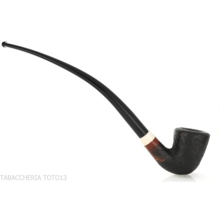 Aldo Velani schwarz sandgestrahlte Churchwarden Bent Dublin Pfeife - Tabakpfeifen
