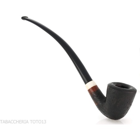 Aldo Velani schwarz sandgestrahlte Churchwarden Bent Dublin Pfeife - Tabakpfeifen