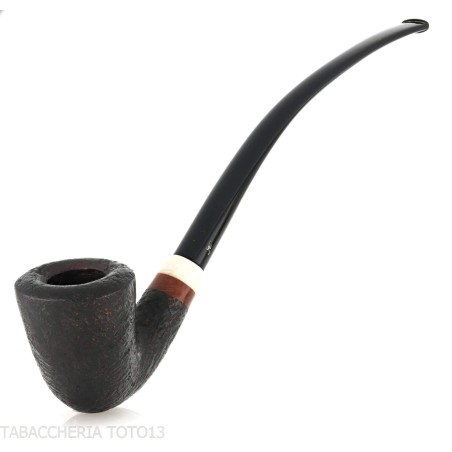 Aldo Velani schwarz sandgestrahlte Churchwarden Bent Dublin Pfeife - Tabakpfeifen
