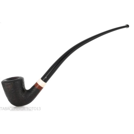 Aldo Velani schwarz sandgestrahlte Churchwarden Bent Dublin Pfeife - Tabakpfeifen