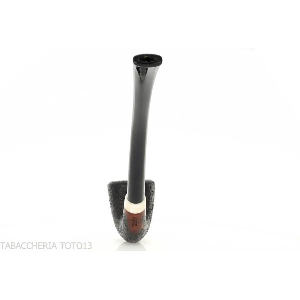 Pipa dublín curvada churchwarden con chorro de arena negro Aldo Velani - Aldo Velani pipe