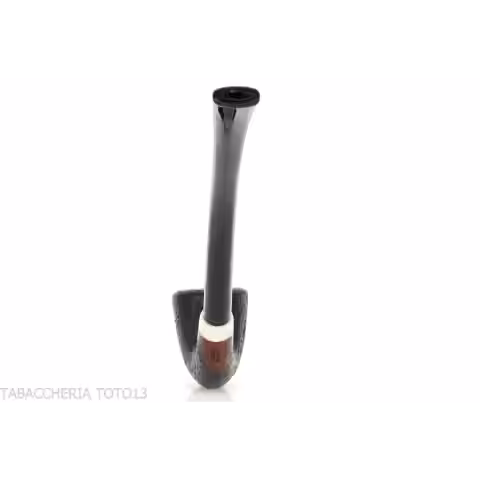 Aldo Velani churchwarden bent dublin pipe sandblasted black - Aldo Velani - Aldo Velani pipe