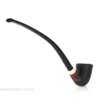 Aldo Velani schwarz sandgestrahlte Churchwarden Bent Dublin Pfeife - Tabakpfeifen
