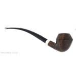 Aldo Velani Churchwarden pipe incurvé rhodésien en bruyère sombre et brillante - Pipe Pour le Tabac - Racine naturelle