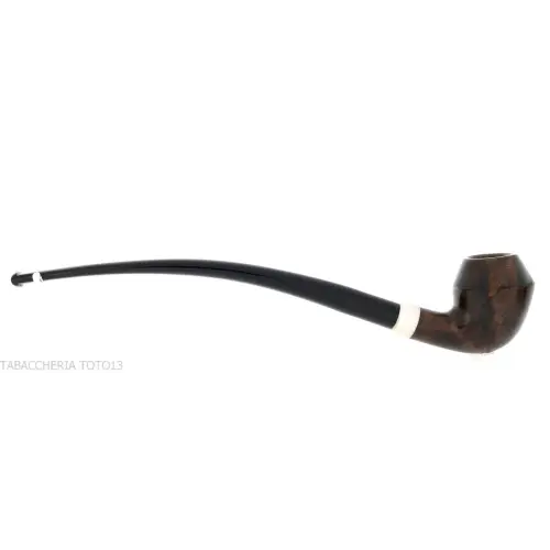 Aldo Velani Churchwarden pipe incurvé rhodésien en bruyère sombre et brillante - Pipe Pour le Tabac - Racine naturelle