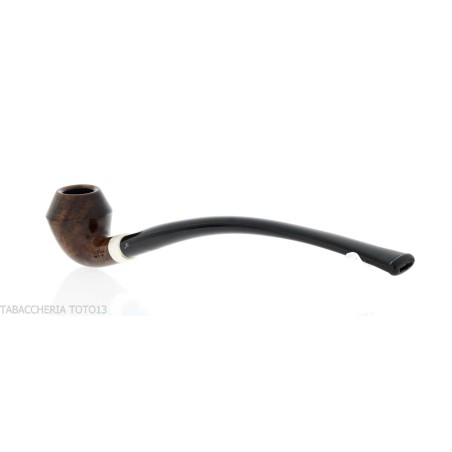 Aldo Velani Churchwarden pipe incurvé rhodésien en bruyère sombre et brillante - Pipe Pour le Tabac - Racine naturelle