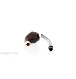Aldo Velani churchwarden Rhodesian curved pipe in dark shiny briar - Tobacco Pipes - Natural root