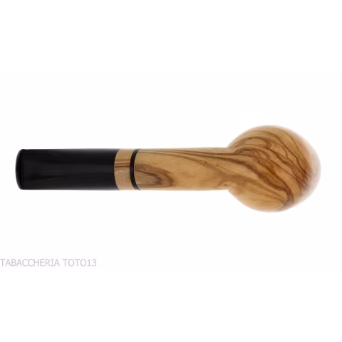 Francesco Ganci's tobacco pipe in natural olive billiard form - Tobacco Pipes - Natural root