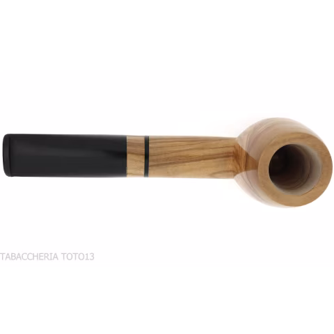 Francesco Ganci's tobacco pipe in natural olive billiard form - Tobacco Pipes - Natural root