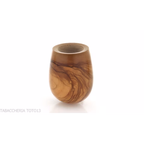 Francesco Ganci's tobacco pipe in natural olive billiard form - Tobacco Pipes - Natural root