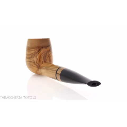 Francesco Ganci's tobacco pipe in natural olive billiard form - Tobacco Pipes - Natural root
