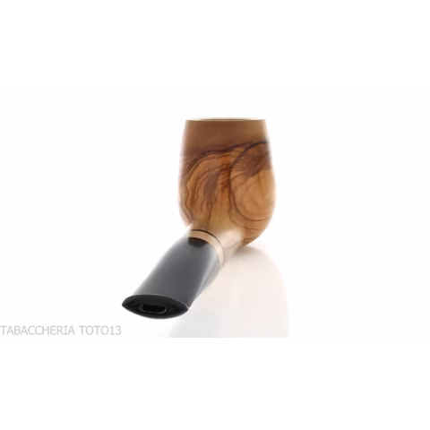 Francesco Ganci's tobacco pipe in natural olive billiard form - Tobacco Pipes - Natural root