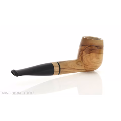 Francesco Ganci's tobacco pipe in natural olive billiard form - Tobacco Pipes - Natural root