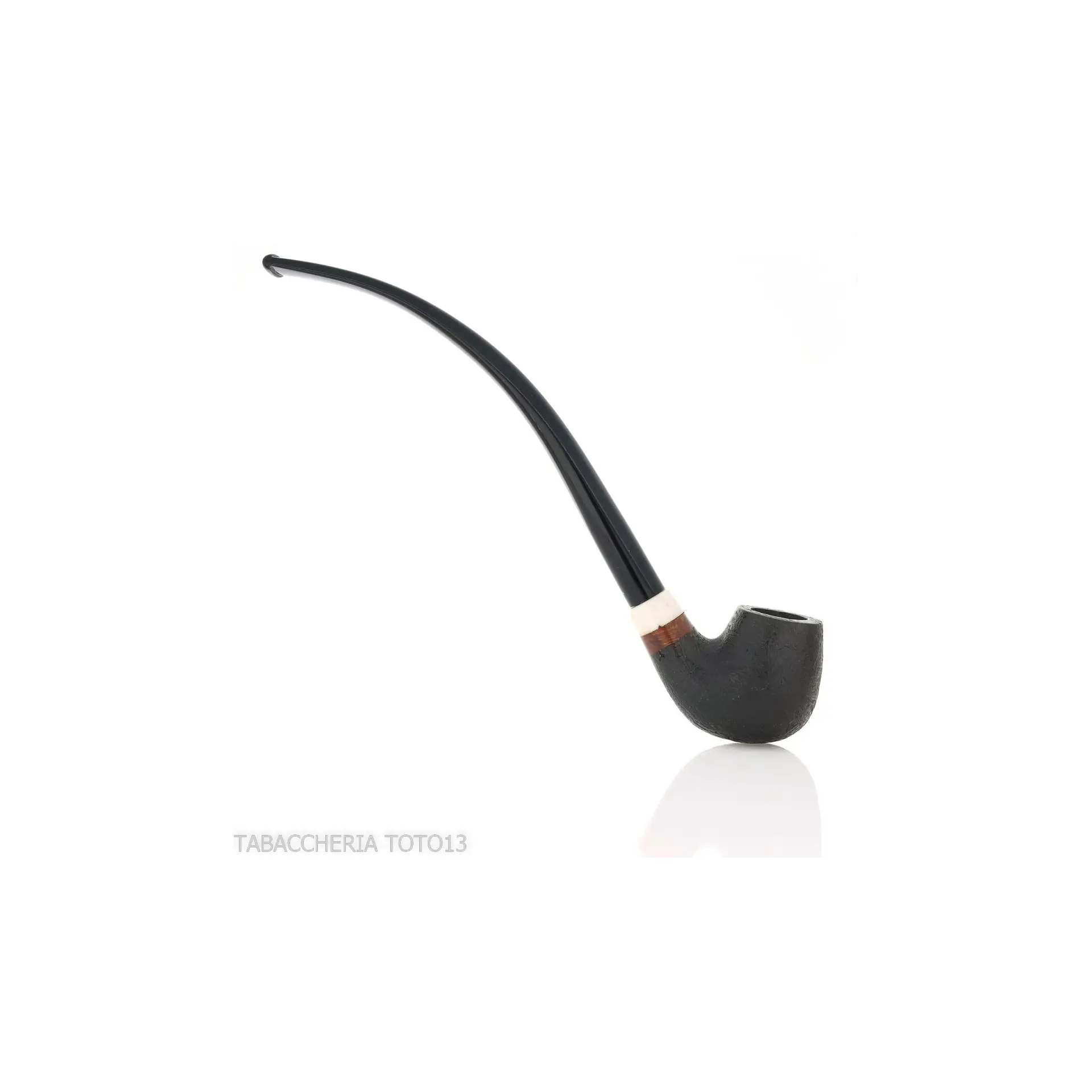 Pipa de billar Aldo Velani Churchwarden en brezo arenado negro muy curvo - Pipas de Tabaco Pipa de billar Aldo Velani Churchwarden en brezo arenado negro muy curvo - Pipas de Tabaco