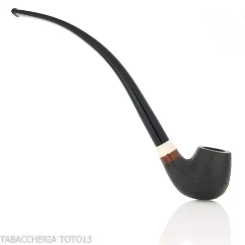 Pipa de billar Aldo Velani Churchwarden en brezo arenado negro muy curvo - Pipas de Tabaco