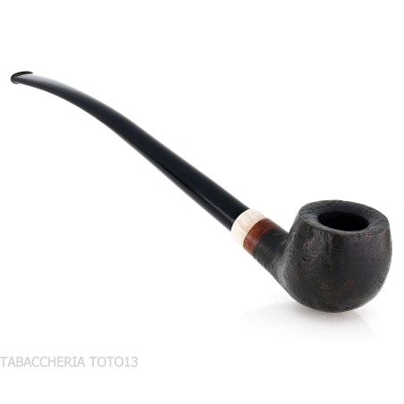 Aldo Velani Pfeife Churchwarden Topfform schwarz sandgestrahlt - Tabakpfeifen