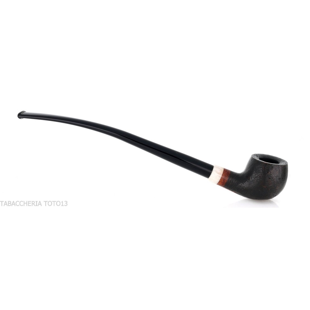Aldo Velani Pfeife Churchwarden Topfform schwarz sandgestrahlt - Tabakpfeifen