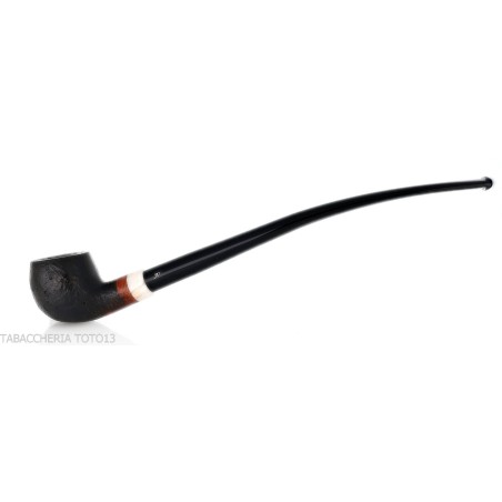 Aldo Velani churchwarden pipe Pot shape black sandblasted finish - Tobacco Pipes - Natural root