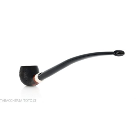 Aldo Velani Pfeife Churchwarden Topfform schwarz sandgestrahlt - Tabakpfeifen
