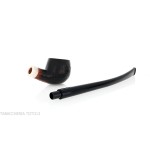 Aldo Velani Pfeife Churchwarden Topfform schwarz sandgestrahlt - Tabakpfeifen