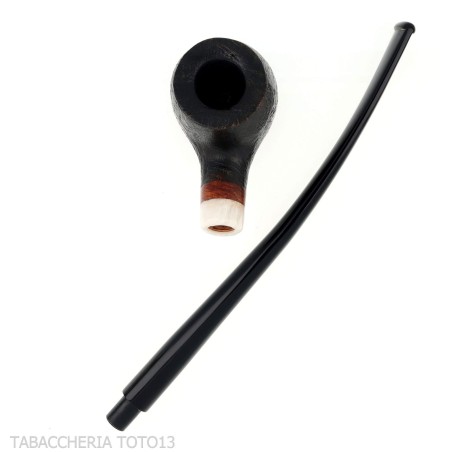 Aldo Velani Pfeife Churchwarden Topfform schwarz sandgestrahlt - Tabakpfeifen