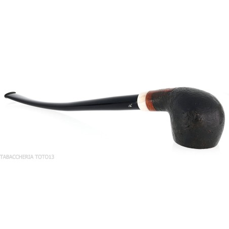 Aldo Velani churchwarden pipe Pot shape black sandblasted finish - Tobacco Pipes - Natural root