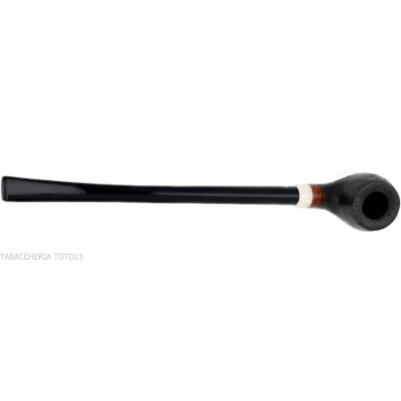 Aldo Velani Pfeife Churchwarden Topfform schwarz sandgestrahlt - Tabakpfeifen