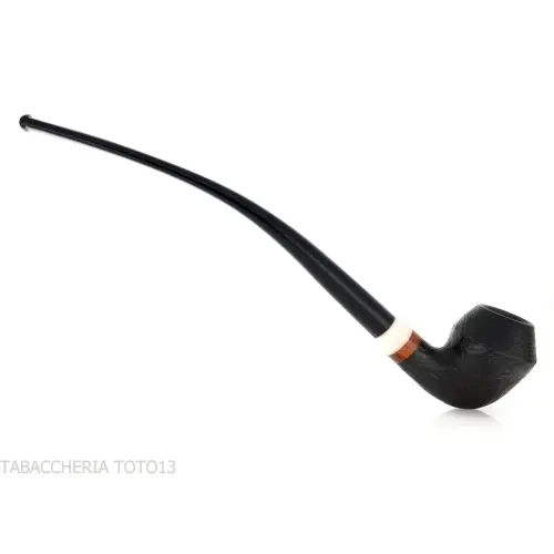 Aldo Velani churchwarden Bent Rhodesian sabbiata nera - Pipe