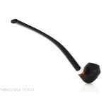 Aldo Velani Churchwarden pipa Rodesian negra pulida con chorro de arena - Aldo Velani pipe