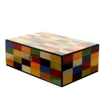 Morici Rialto scatola umidificata per 30 sigari finitura intarsio Arlecchino - Accessori Per Sigari