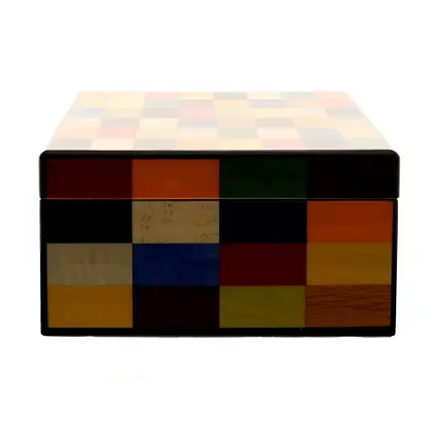 Morici Rialto scatola umidificata per 30 sigari finitura intarsio Arlecchino - Accessori Per Sigari