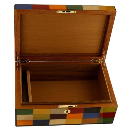 Morici Rialto befeuchtete Box für 30 Zigarren mit Harlequin-Inlay-Finish - Zubehör Cigar