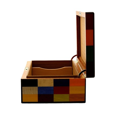 Caja humidificada Morici Rialto para 30 puros con acabado de incrustaciones de Arlequín - Accesorios Del Cigarro