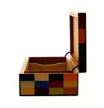 Caja humidificada Morici Rialto para 30 puros con acabado de incrustaciones de Arlequín - Accesorios Del Cigarro
