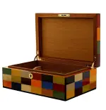 Caja humidificada Morici Rialto para 30 puros con acabado de incrustaciones de Arlequín - Accesorios Del Cigarro