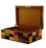 Morici Rialto scatola umidificata per 30 sigari finitura intarsio Arlecchino - Accessori Per Sigari