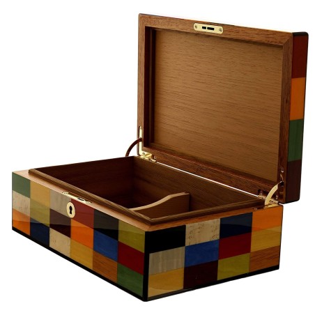 Morici Rialto befeuchtete Box für 30 Zigarren mit Harlequin-Inlay-Finish - Zubehör Cigar