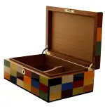 Morici Rialto scatola umidificata per 30 sigari finitura intarsio Arlecchino - Accessori Per Sigari