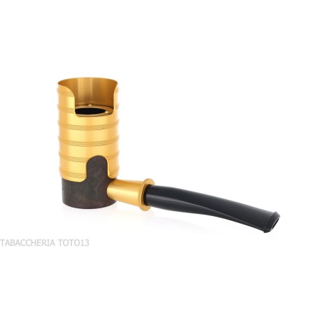 Tsuge Thunderstorm gold G9 tuyau de tabac de pare-brise - Pipe Pour le Tabac - Racine naturelle, Métal