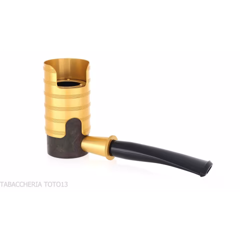 Tsuge Thunderstorm gold G9 windshield tobacco pipe - Tobacco Pipes - Natural root, Metal