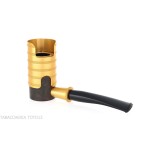 Tsuge Thunderstorm gold G9 tuyau de tabac de pare-brise - Pipe Pour le Tabac - Racine naturelle, Métal