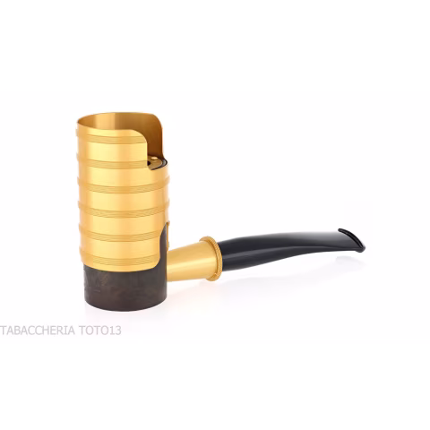 Tsuge Thunderstorm gold G9 windshield tobacco pipe - Tobacco Pipes - Natural root, Metal