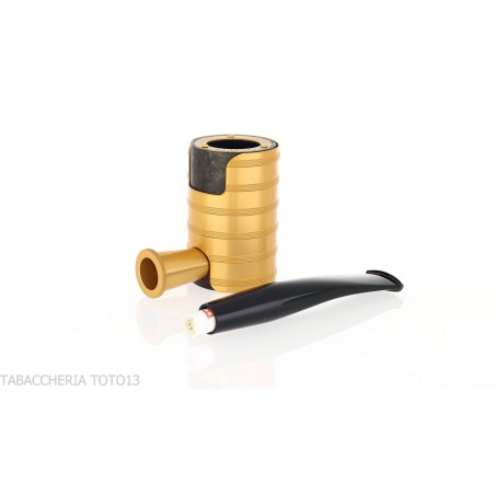 Tsuge Thunderstorm gold G9 tuyau de tabac de pare-brise - Pipe Pour le Tabac - Racine naturelle, Métal
